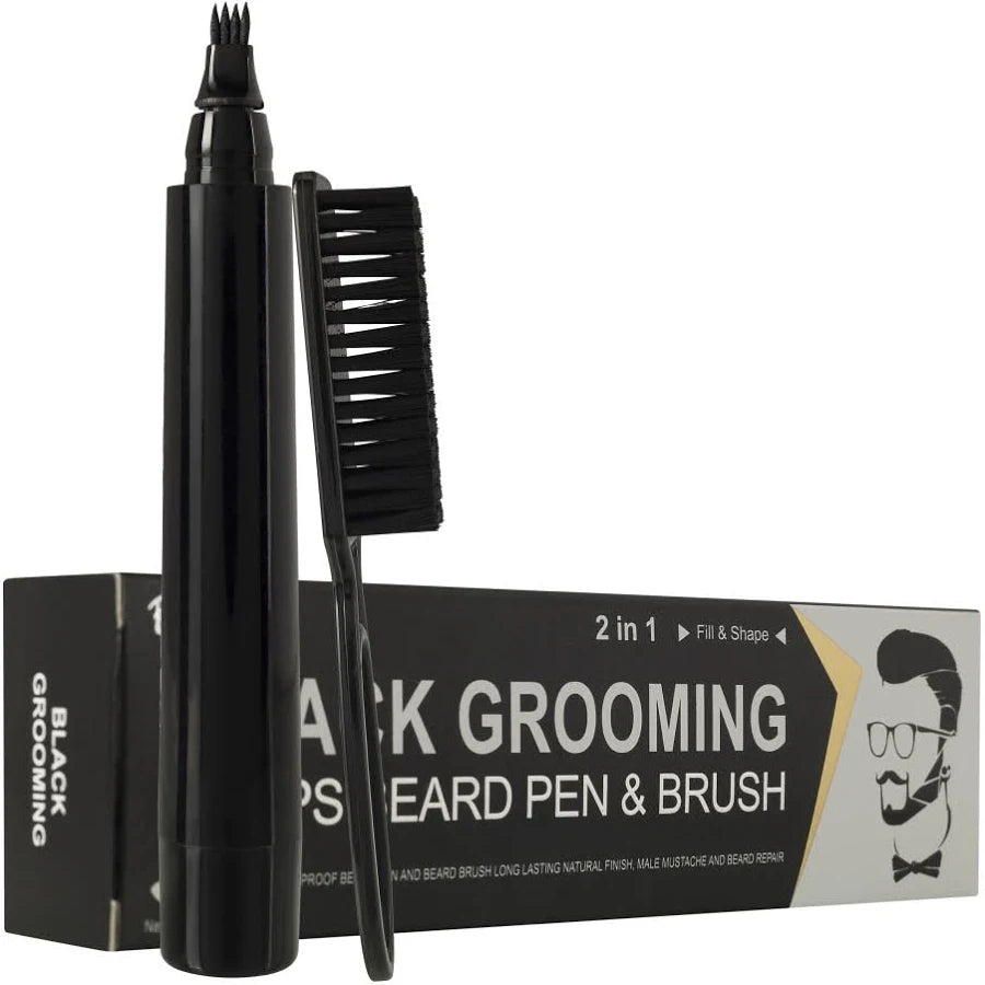 Lápiz Definidor de Barba 2 en 1 + Cepillo + Guía GRATIS