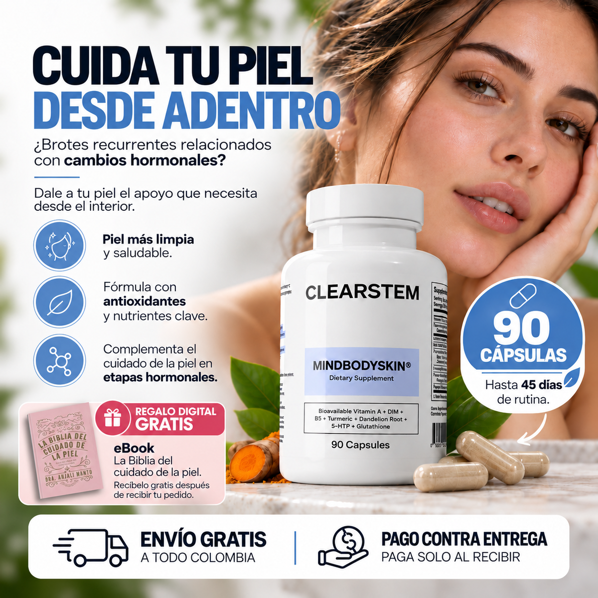 MindBodySkin® – Suplemento para la Piel + Ebook GRATIS